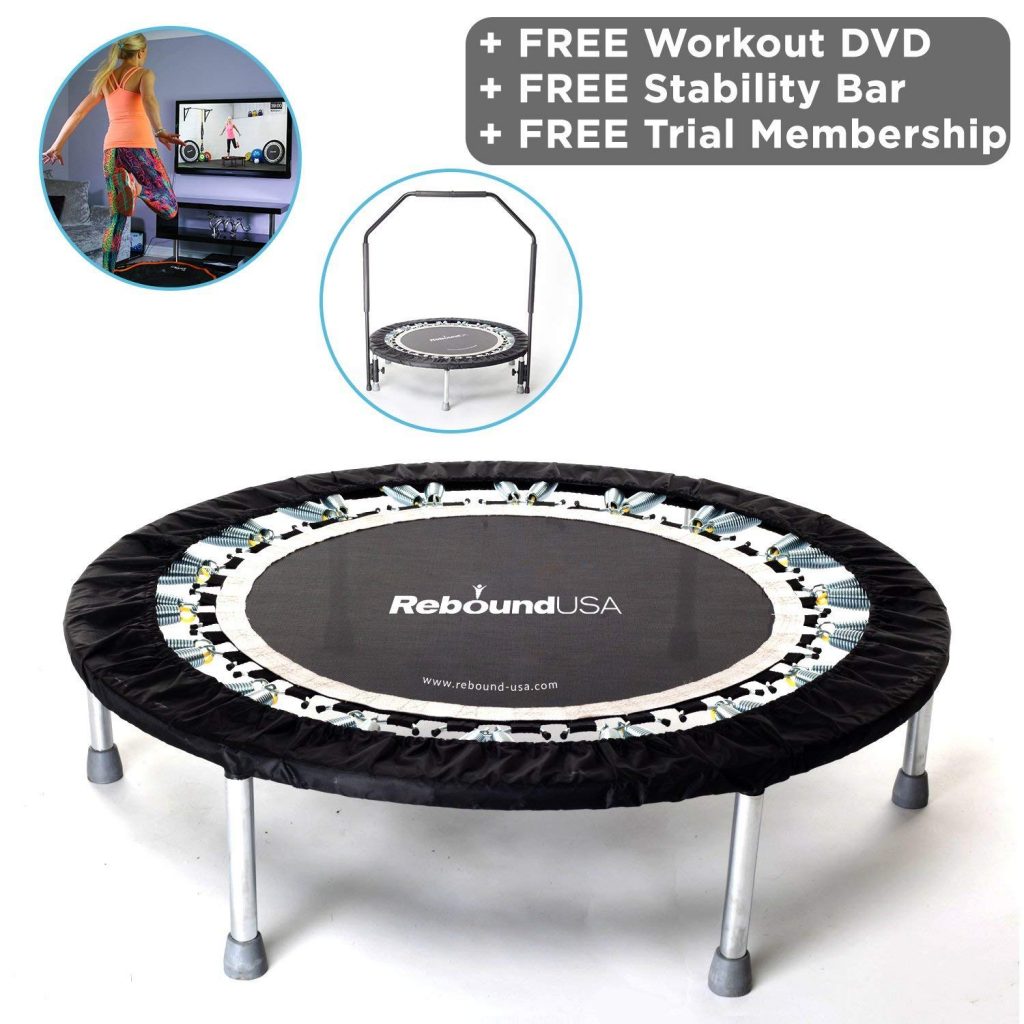 Fitness Trampolines Sportplus Fitness Trampoline With Bar Indoor Rebounder Trampoline For Adults Sporting Goods Cub Co Jp