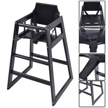 black wooden high chair